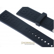 Breitling cinturino in gomma blu 22/20mm + fibbia ardiglione acciaio nuovo